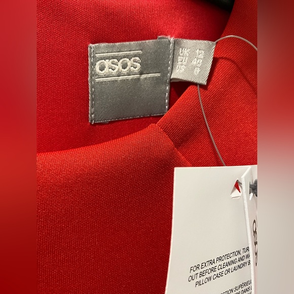 NWT ASOS red dress with lace sleeves and cut outs midi length size 8. - Picture 4 of 4